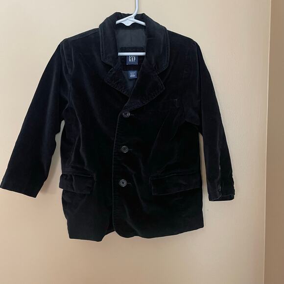 Baby Gap Toddler Boy 4 Years Black Velvet Blazer Three Button Special Occasion - Picture 2 of 8